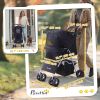 Dog Stroller, One-click Folding Pet Stroller with Cup Holder, 4 Wheels Travel Carrier w/ Brakes