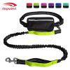 Hands Free Dog Leash with Zipper Pouch; Dual Padded Handles and Durable Bungee for Walking