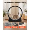 Cat Exercise Wheel, 48 in Wooden Cat Running Wheel for Indoor Cats up to 28 lbs, Cats Treadmill with Carpeted Runway & Locking Mechanism