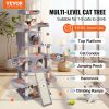 VEVOR Cat Tree for Indoor Cats, 68.5" Cat Tower with 2 Cat Condos, Sisal Scratching Post, Hammocks, Top Perches, Jumping Platforms and Ramp