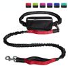 Hands Free Dog Leash with Zipper Pouch; Dual Padded Handles and Durable Bungee for Walking