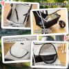 Dog Stroller, One-click Folding Pet Stroller with Cup Holder, 4 Wheels Travel Carrier w/ Brakes