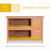 54" 2-Story Large Rabbit Hutch Bunny Cage Wooden Pet House Small Animal Habitat with Lockable Doors