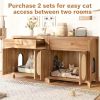 Hidden Cat Litter Box Enclosure Furniture with Scratching Board