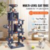 Cat Tree for Indoor Cats, 68.5" Cat Tower with 2 Cat Condos, Sisal Scratching Post, Hammock, Top Perch, Jumping Platforms