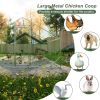 Large Metal Chicken Coop, Walk-in Chicken Run,Galvanized Wire Poultry Chicken Hen Pen Cage