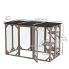 Cat Cage Catio Outdoor Enclosure with Waterproof Roof Multi Level