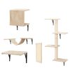 5 Pcs Wall Mounted Cat Climber Set;  Floating Cat Shelves and Perches; Modern Cat Furniture