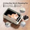 Stainless Steel Cat Litter Box with High Sides Lid, Extra Large XL for Big Cats