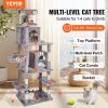 VEVOR Cat Tree for Indoor Cats, 68.5" Cat Tower with 2 Cat Condos, Sisal Scratching Post, Hammock, Top Perch, Jumping Platforms