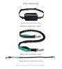 Hands Free Dog Leash with Zipper Pouch; Dual Padded Handles and Durable Bungee for Walking