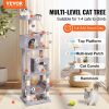 VEVOR Cat Tree for Indoor Cats, 63" Cat Tower with 2 Cat Condos, Sisal Scratching Post, Hammock, Top Perch, Jumping Platforms