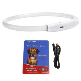 1Pc USB Rechargeable LED Dog Collar Multi Color Lighting Collar For Small Medium Large Dog Night Walking (Option: L)