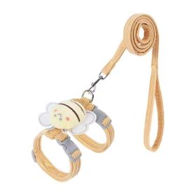 Kitten Harness Vest With Wing Decoration, Strap Set Adjustable (Option: Yellow-M)