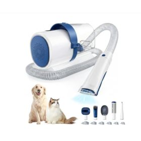 Professional Dog Grooming Clippers With 2.5L Cup, 3 Suction Modes, Cordless Clippers, Hair Trimmer (Option: White Blue)
